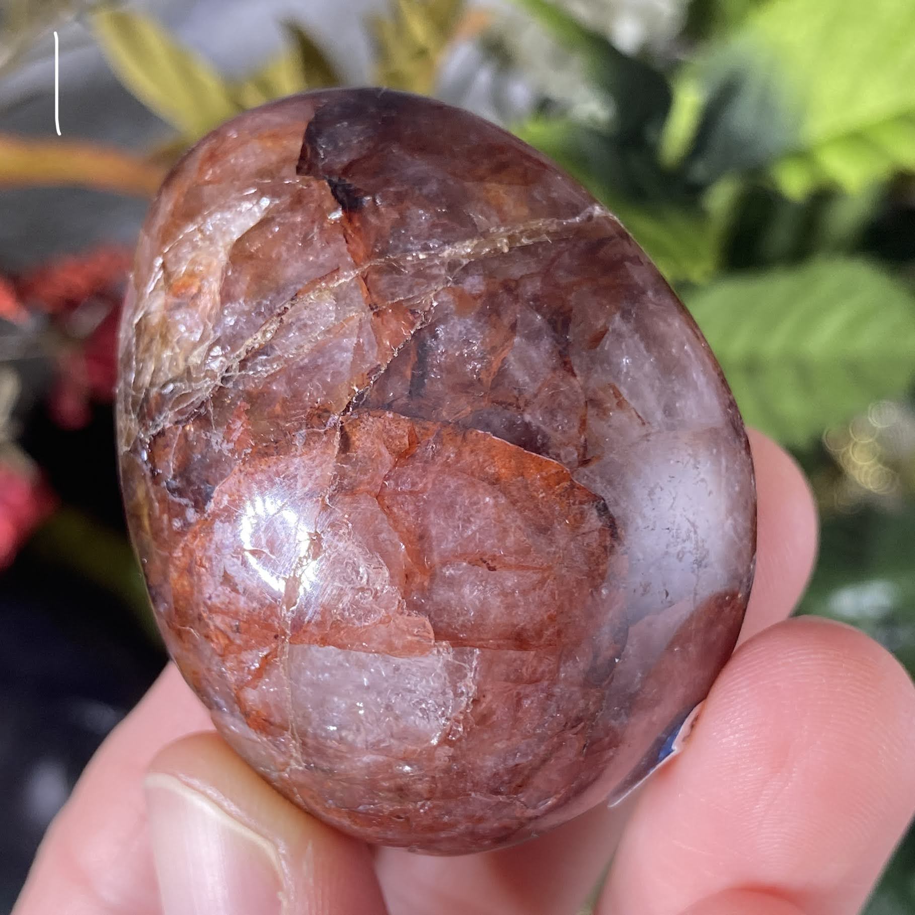 Hematoid Quartz- Red Fire Quartz (Harlequin) Palm Stones! Your Pick! (A167/A170/A171/A172)